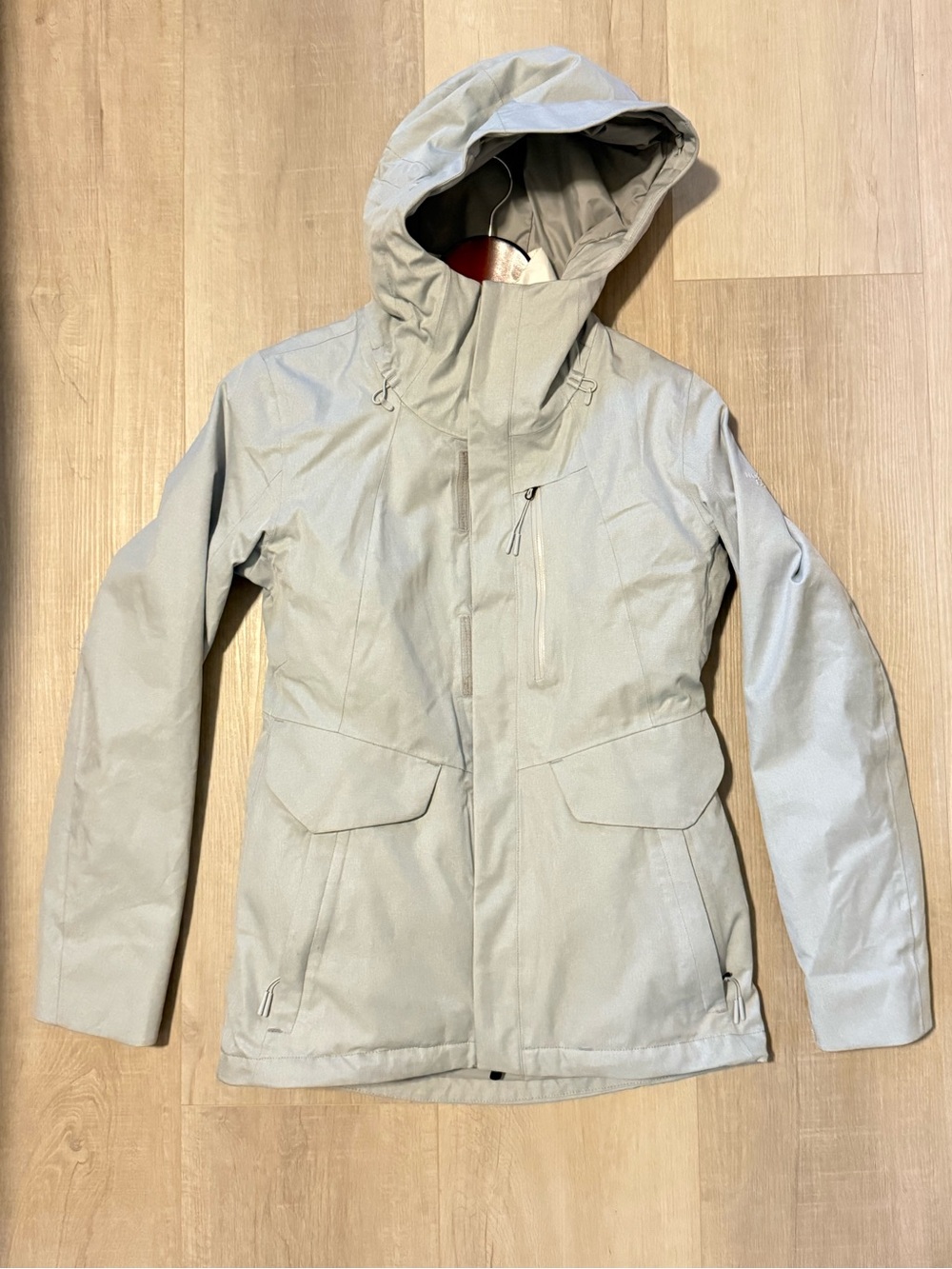 The North Face Women's Light Gray Ski Snow Jacket with Hood